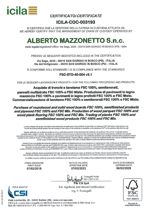 Certificato ICILA COC